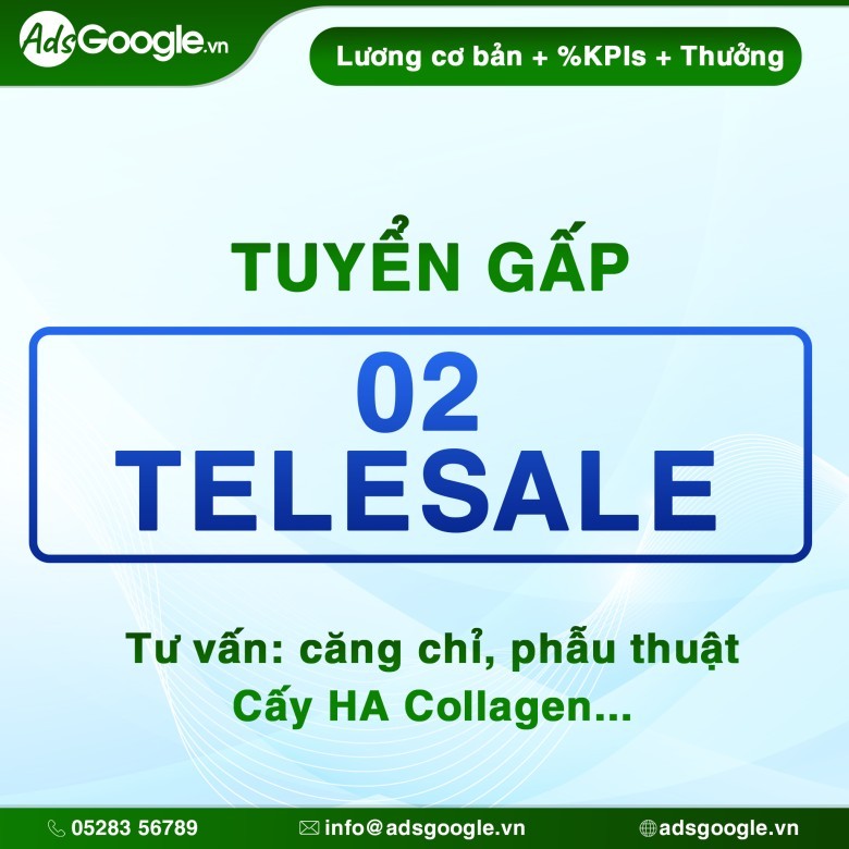TUYỂN GẤP 02 NHÂN VIÊN CHATPAGE + TELESALE